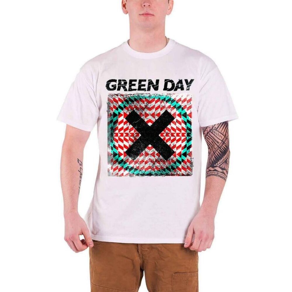 Green Day Unisex Adult Xllusion T-Shirt / White